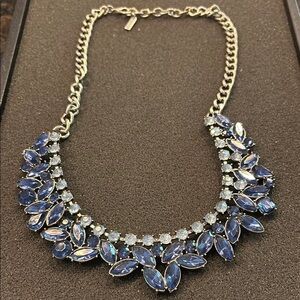 Sugar fix Blue and Silver Cascading Crystal Necklace